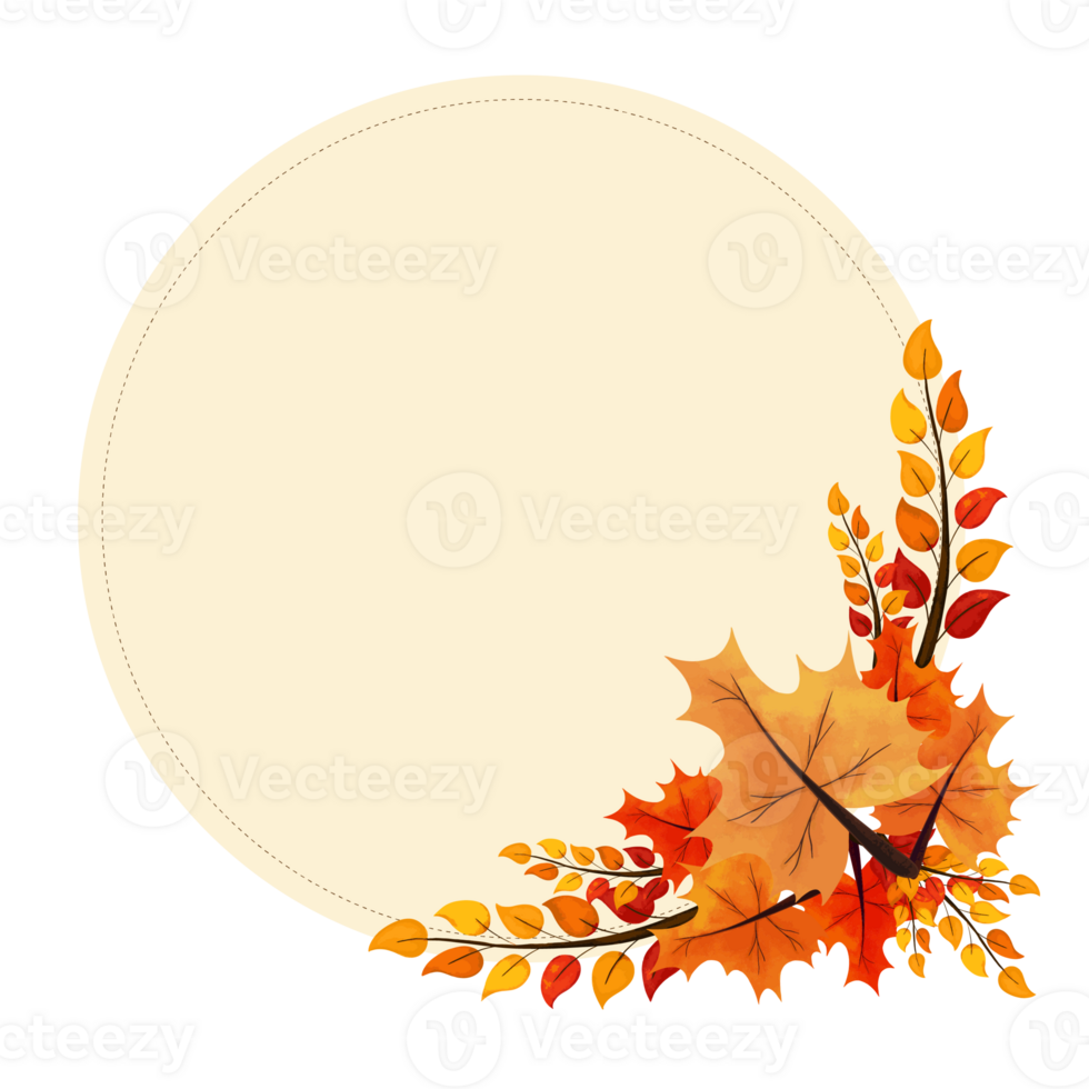 autumn leaves frame around decoration board illustration design