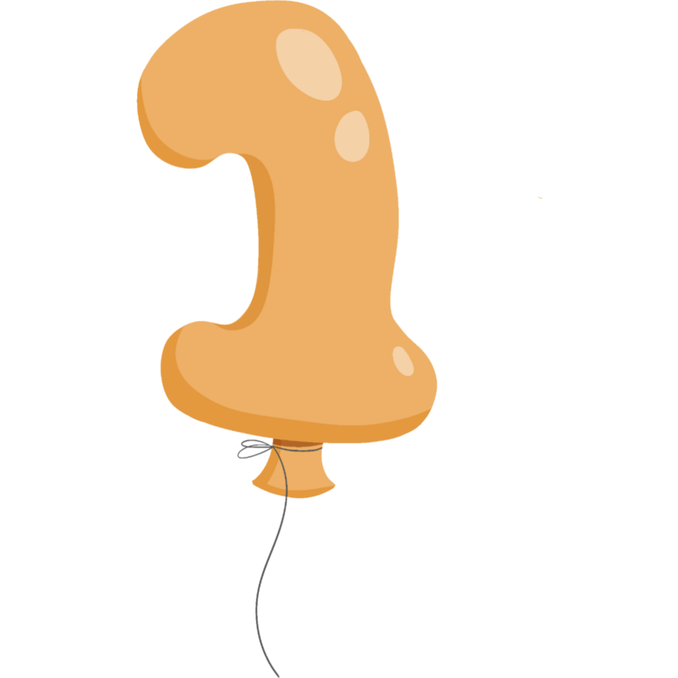 1 number balloon design for party new year celebration festival png