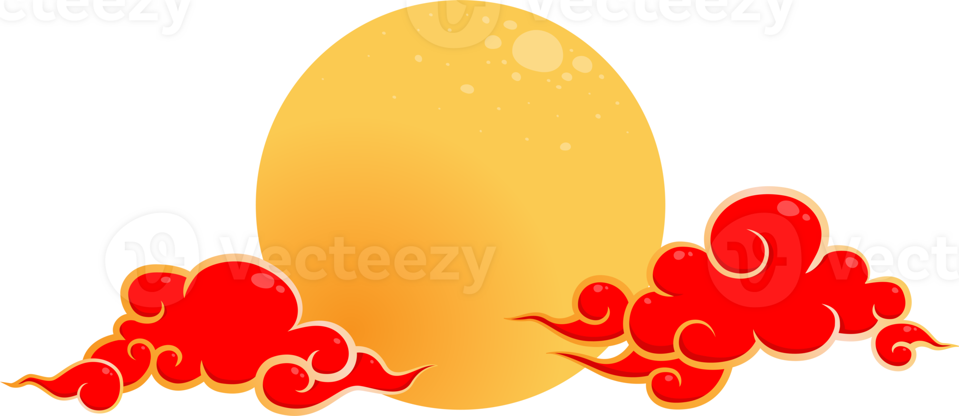 Red golden Sky moon Flat png