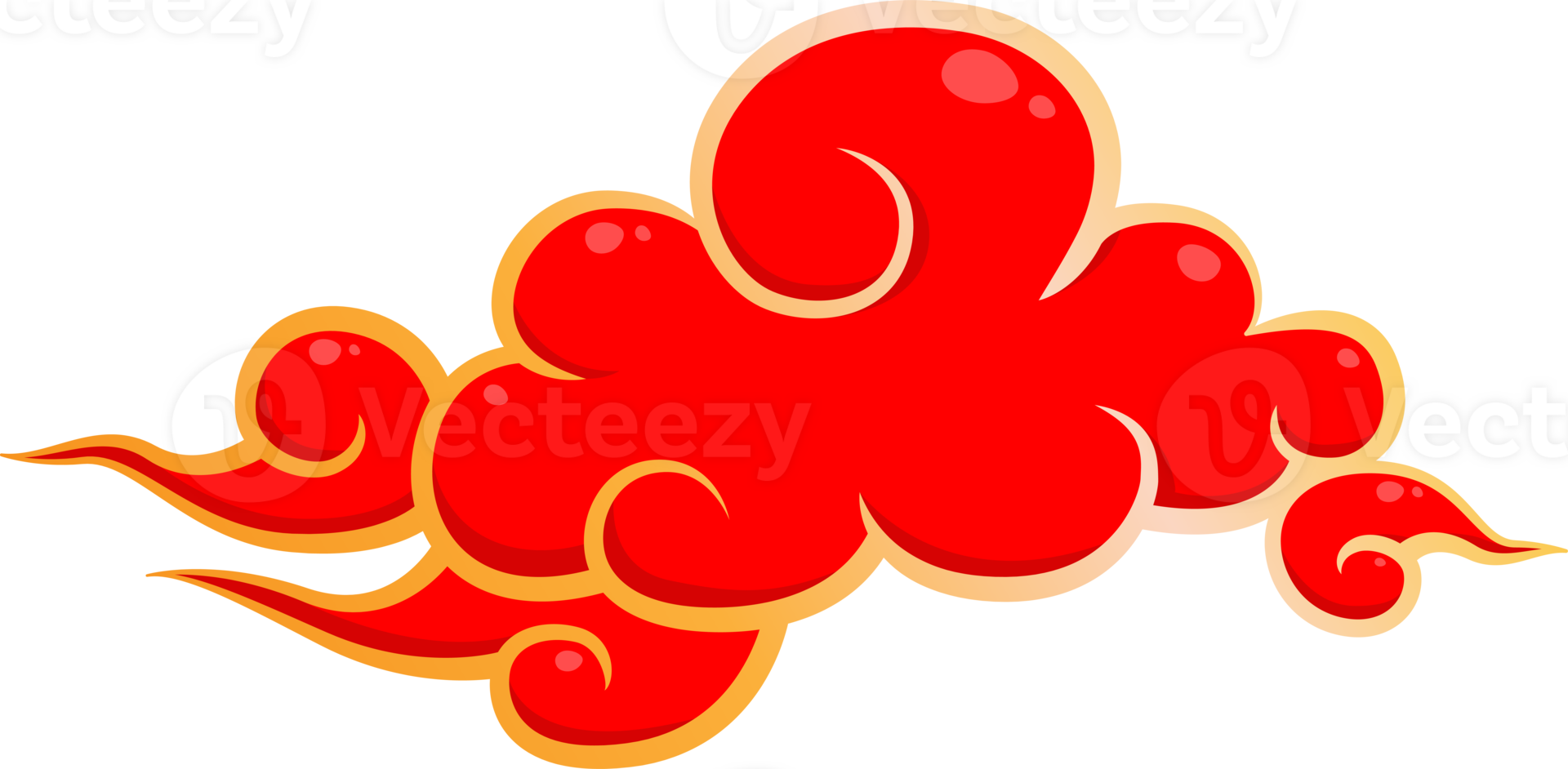 Red golden Sky chinese Flat design for festival culture asia png
