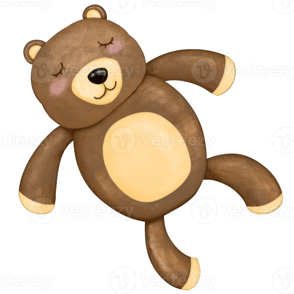 big bear sleep cute draw paint illustration design png