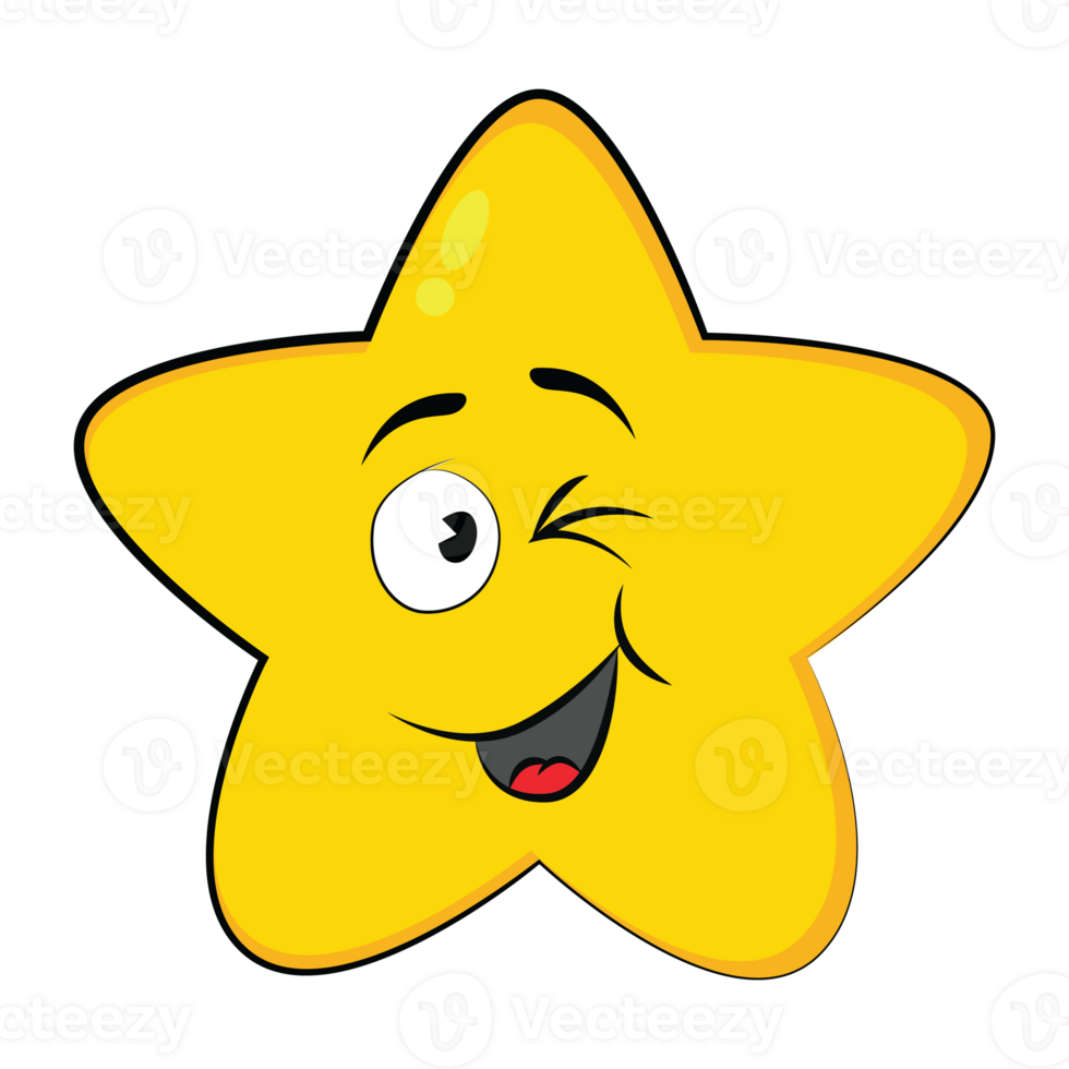 yellow star face good smile cool emoticon png