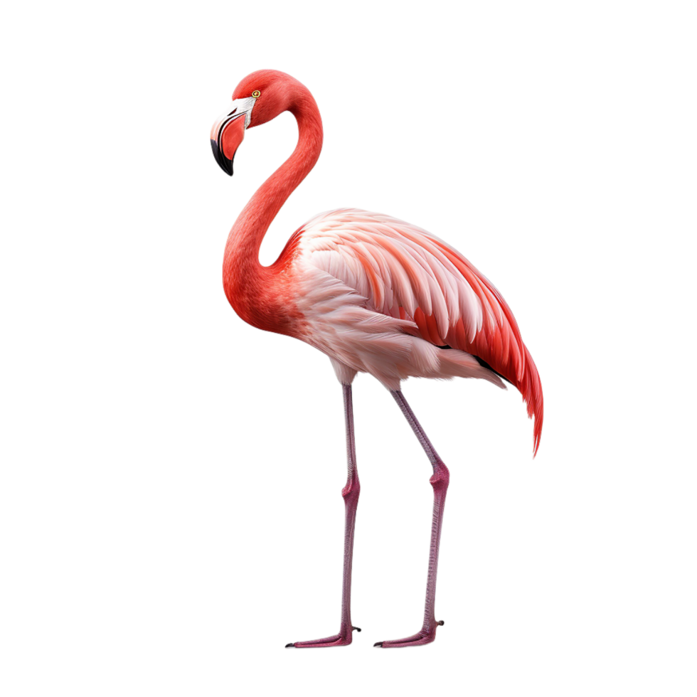 AI generated pink flamingo on transparent background PNG image