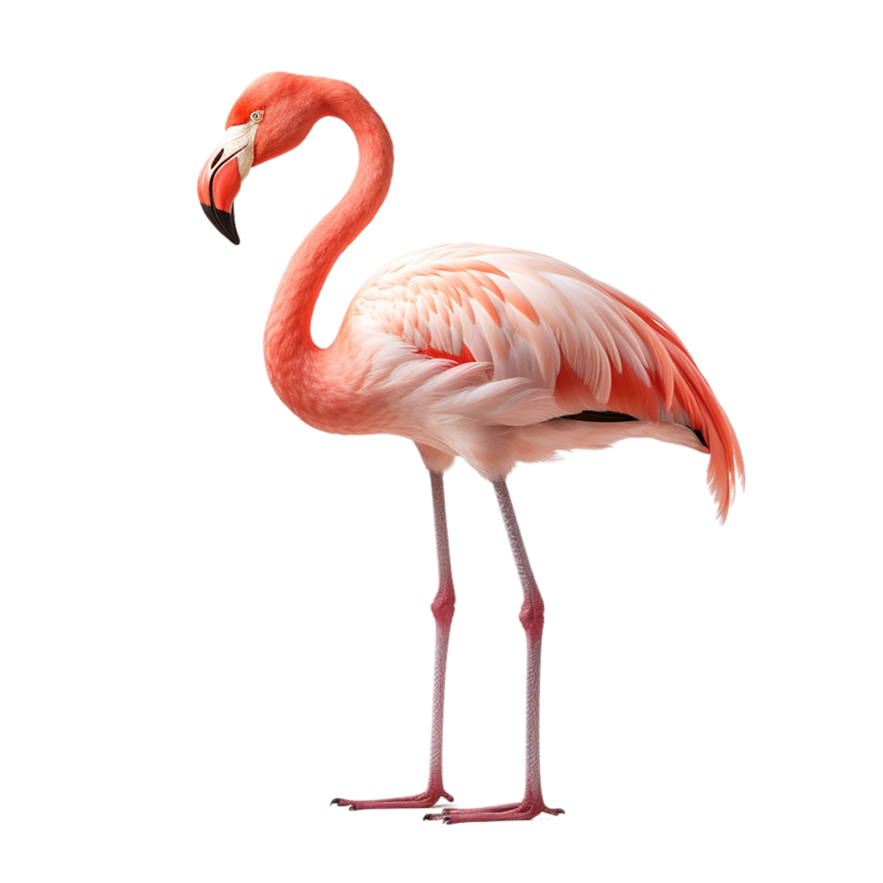 AI generated pink flamingo on transparent background PNG image