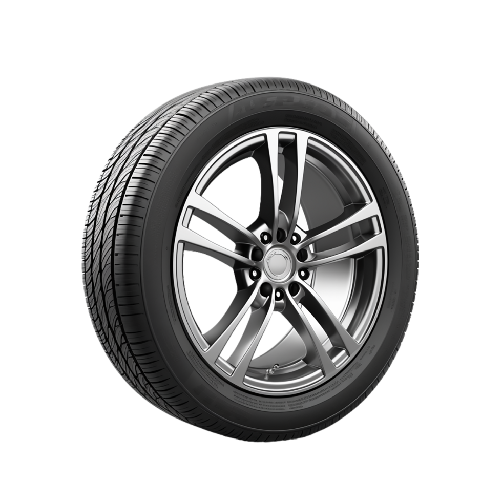 AI generated car wheel isolated on transparent background PNG image