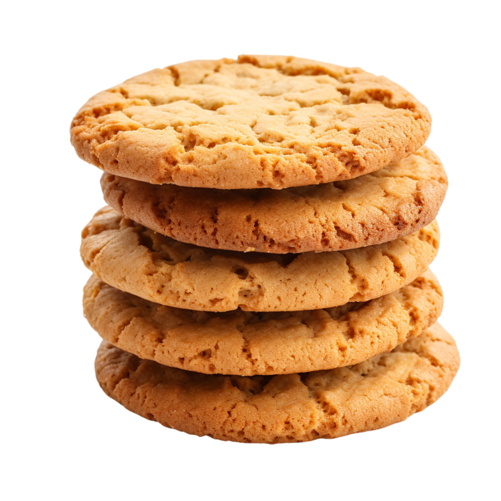 AI generated stack of cookies on transparent background PNG image