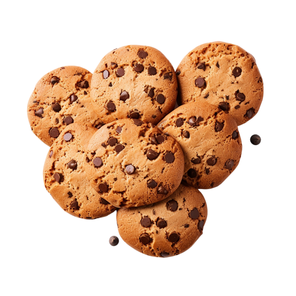 AI generated stack of cookies on transparent background PNG image