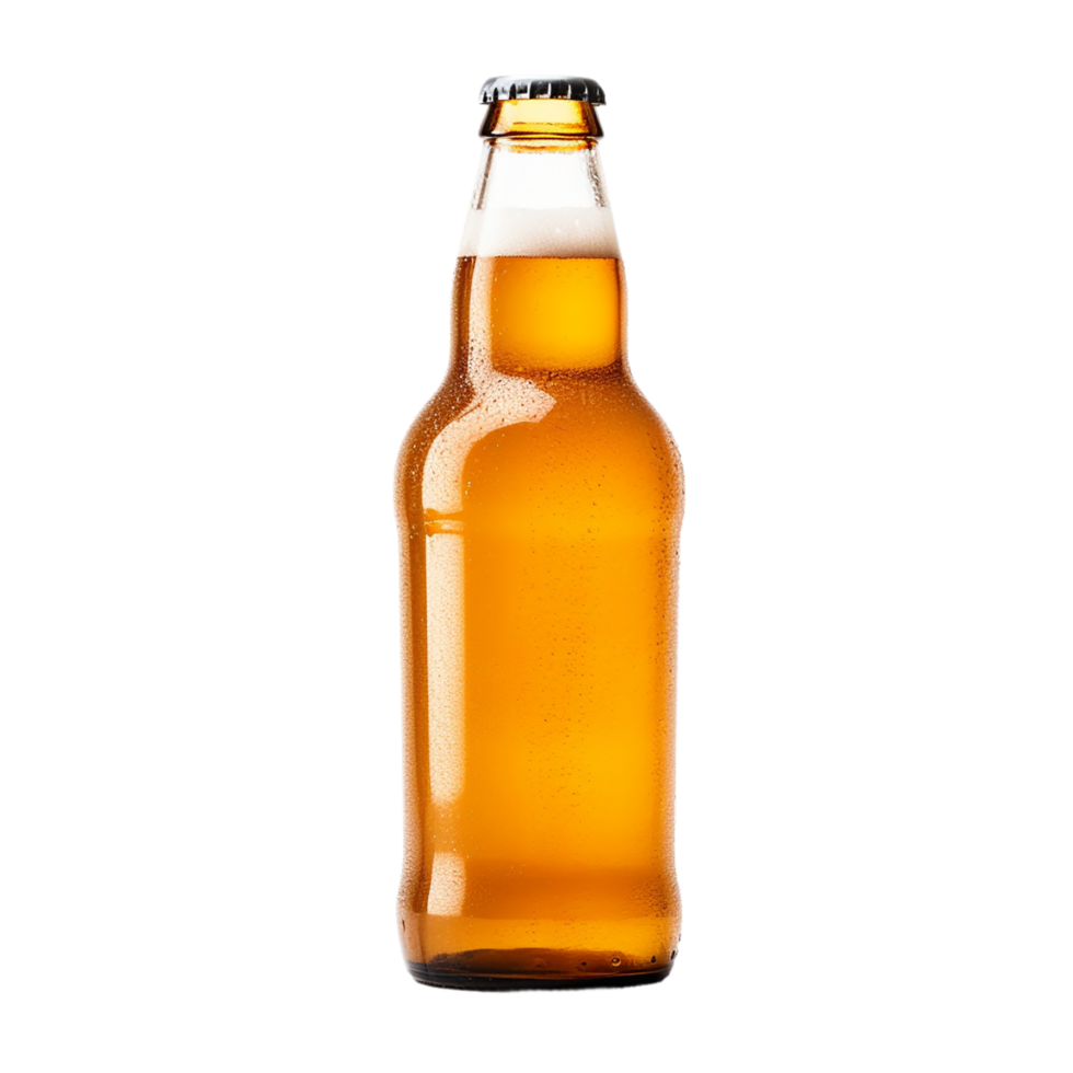 AI generated bottle of beer on transparent background PNG image