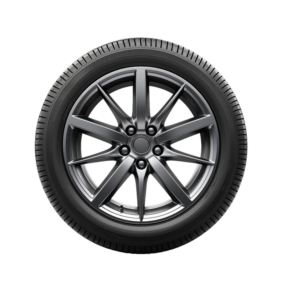 AI generated car wheel isolated on transparent background PNG image