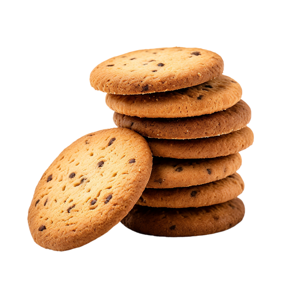AI generated stack of cookies on transparent background PNG image