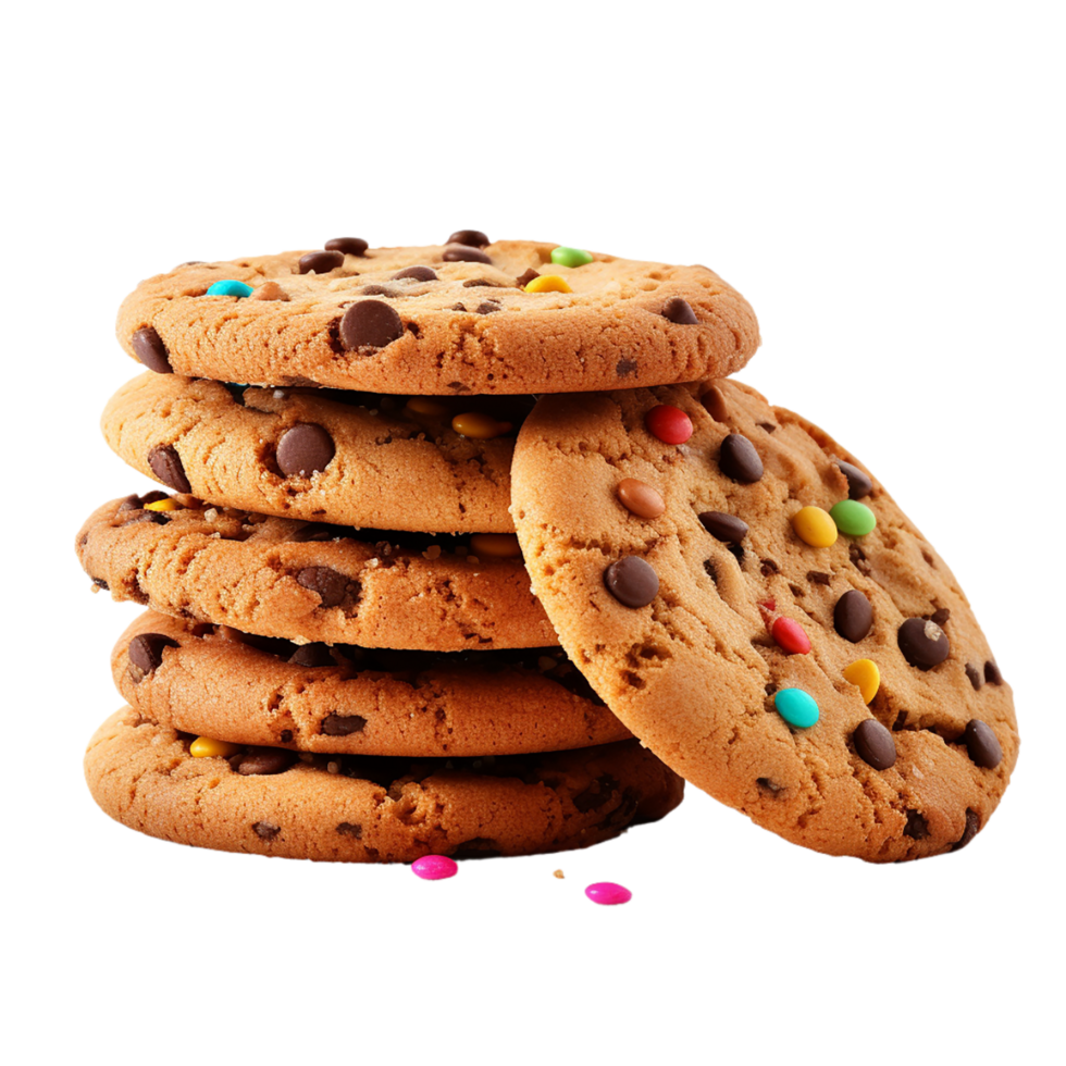 AI generated stack of cookies on transparent background PNG image