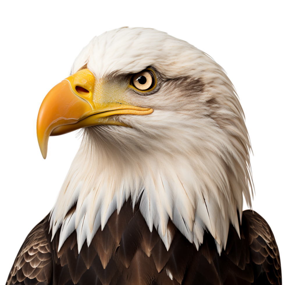 ai generiert amerikanisch kahl Adler auf transparent Hintergrund png Bild