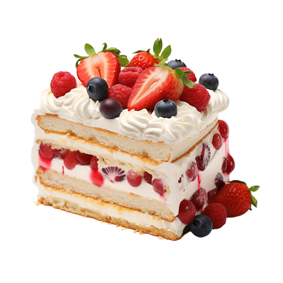 AI generated cheesecake with cherry on transparent background PNG image