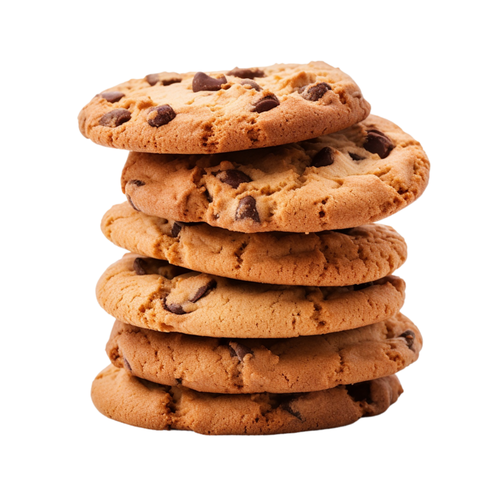 AI generated stack of cookies on transparent background PNG image