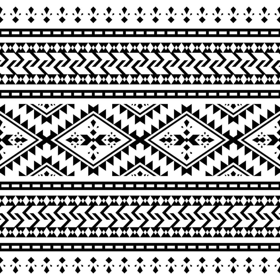 Tribal seamless vector texture. Ethnic style geometric abstract pattern. Black and white colors. Design for rug, curtain, pillow, textile, wrapping, fabric, tablecloth, embroidery, fashion.