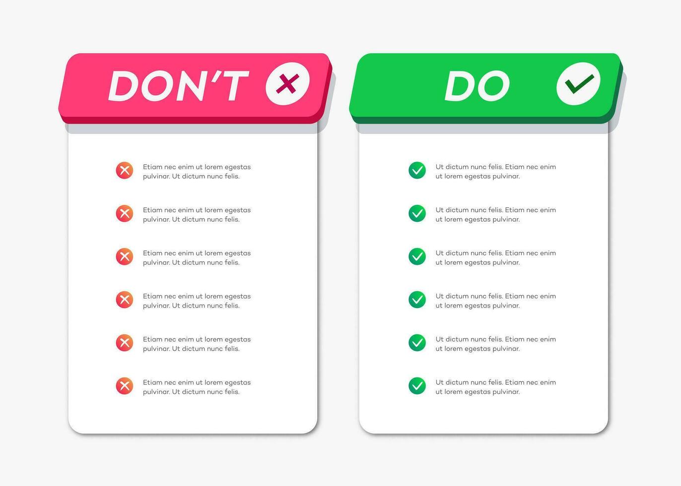 Do and dont infographic frame template vector