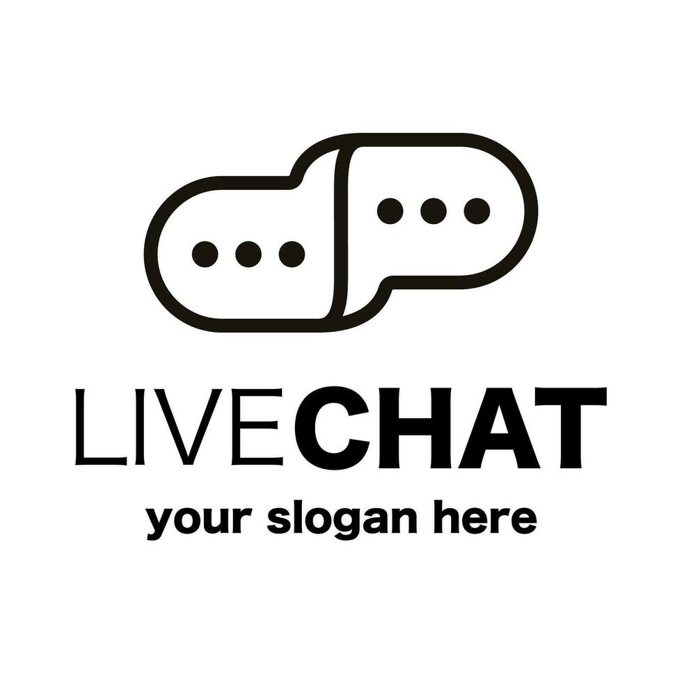 Chat online symbol black color line style vector