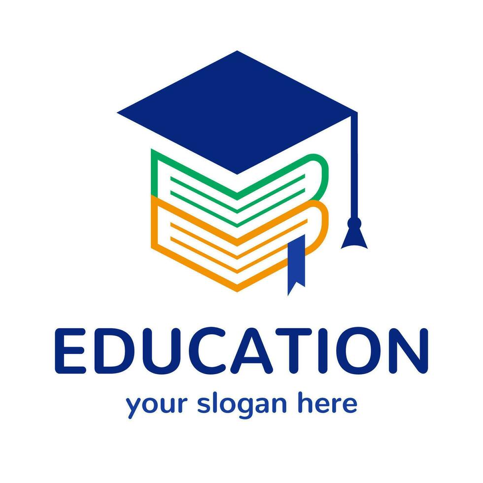 Vector education logo black color style isolated