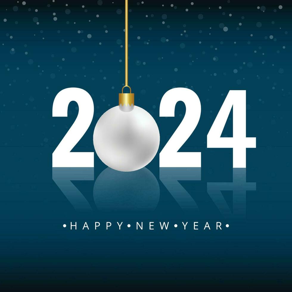 Happy new year 2024 greeting card design vector