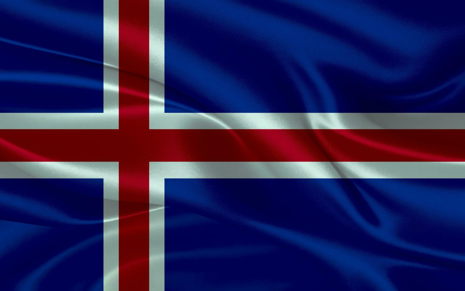 3d ondulación realista seda nacional bandera de Islandia. contento nacional día Islandia bandera antecedentes. cerca arriba foto