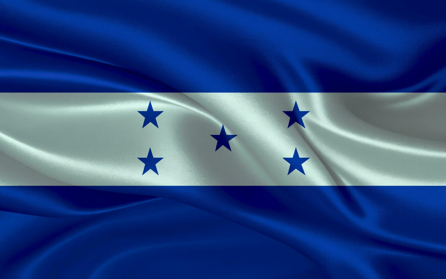 3d waving realistic silk national flag of Honduras. Happy national day Honduras flag background. close photo