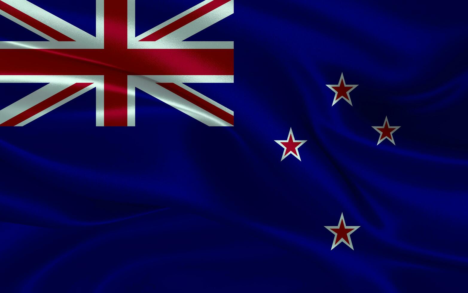 3d ondulación realista seda nacional bandera de nuevo zelanda contento nacional día nuevo Zelanda bandera antecedentes. cerca arriba foto