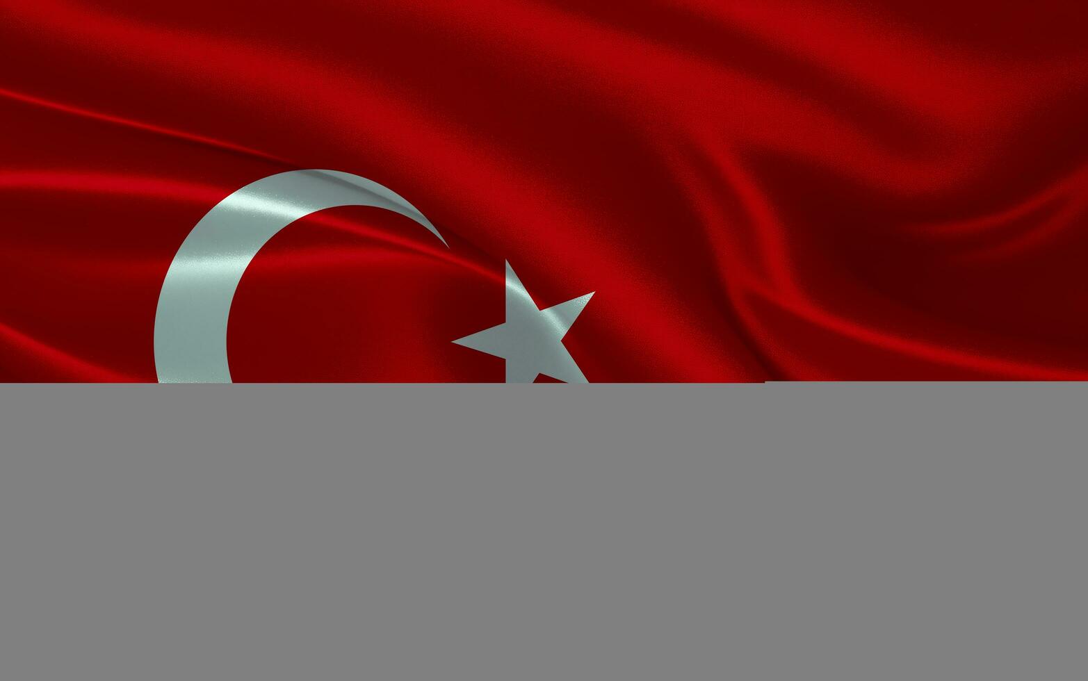 3d waving realistic silk national flag of Turkey. Happy national day Turkey flag background. close up photo