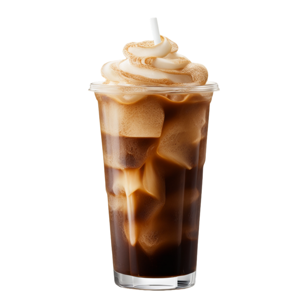 ai gerado gelado café isolado em transparente fundo png