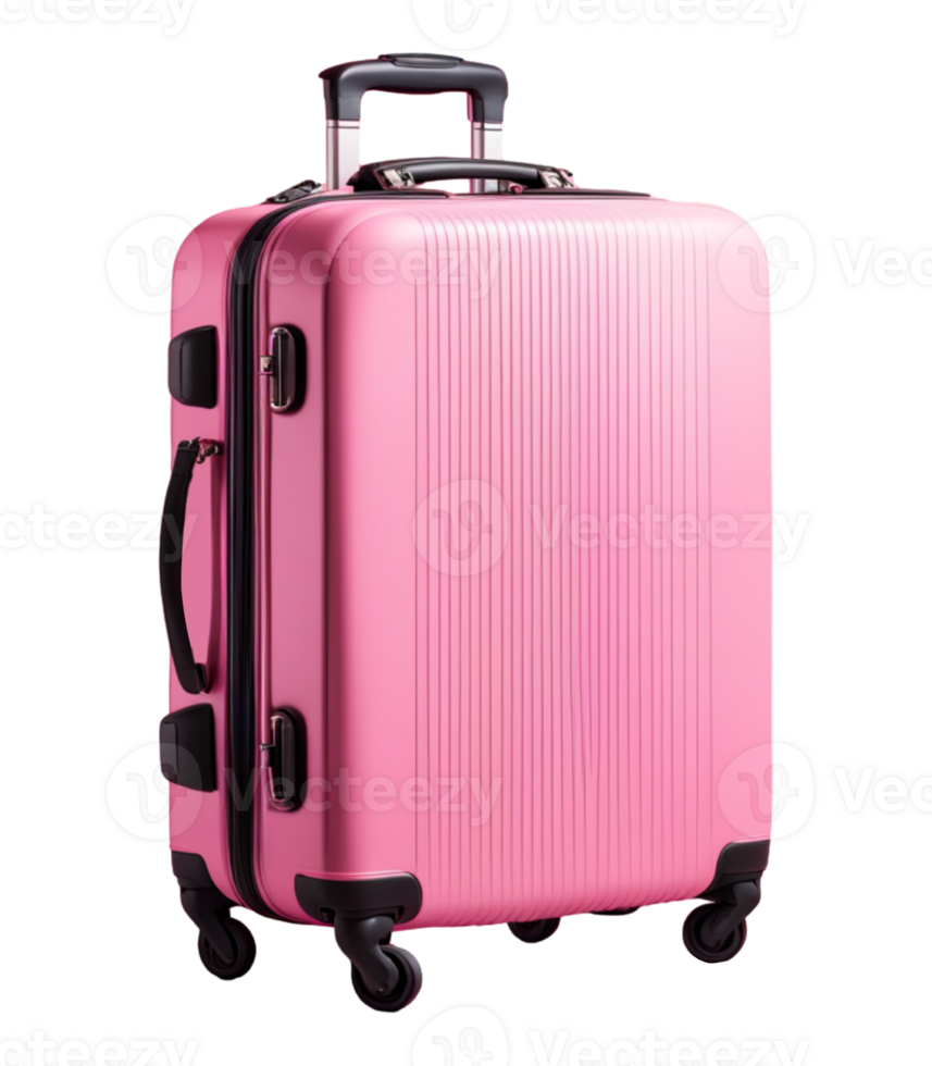 AI generated Pink Suitcase Isolated on Transparent Background png