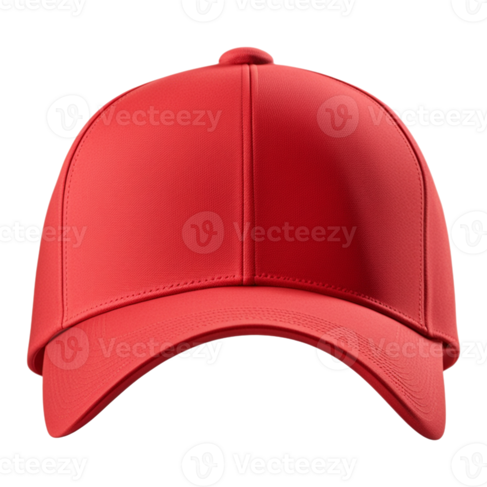 AI generated Blank Red Baseball Cap Isolated on Transparent Background png