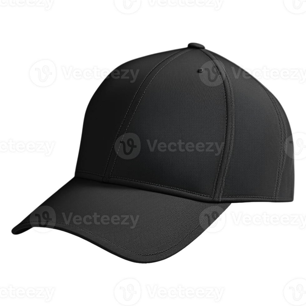 AI generated Blank Black Baseball Cap Isolated on Transparent Background png