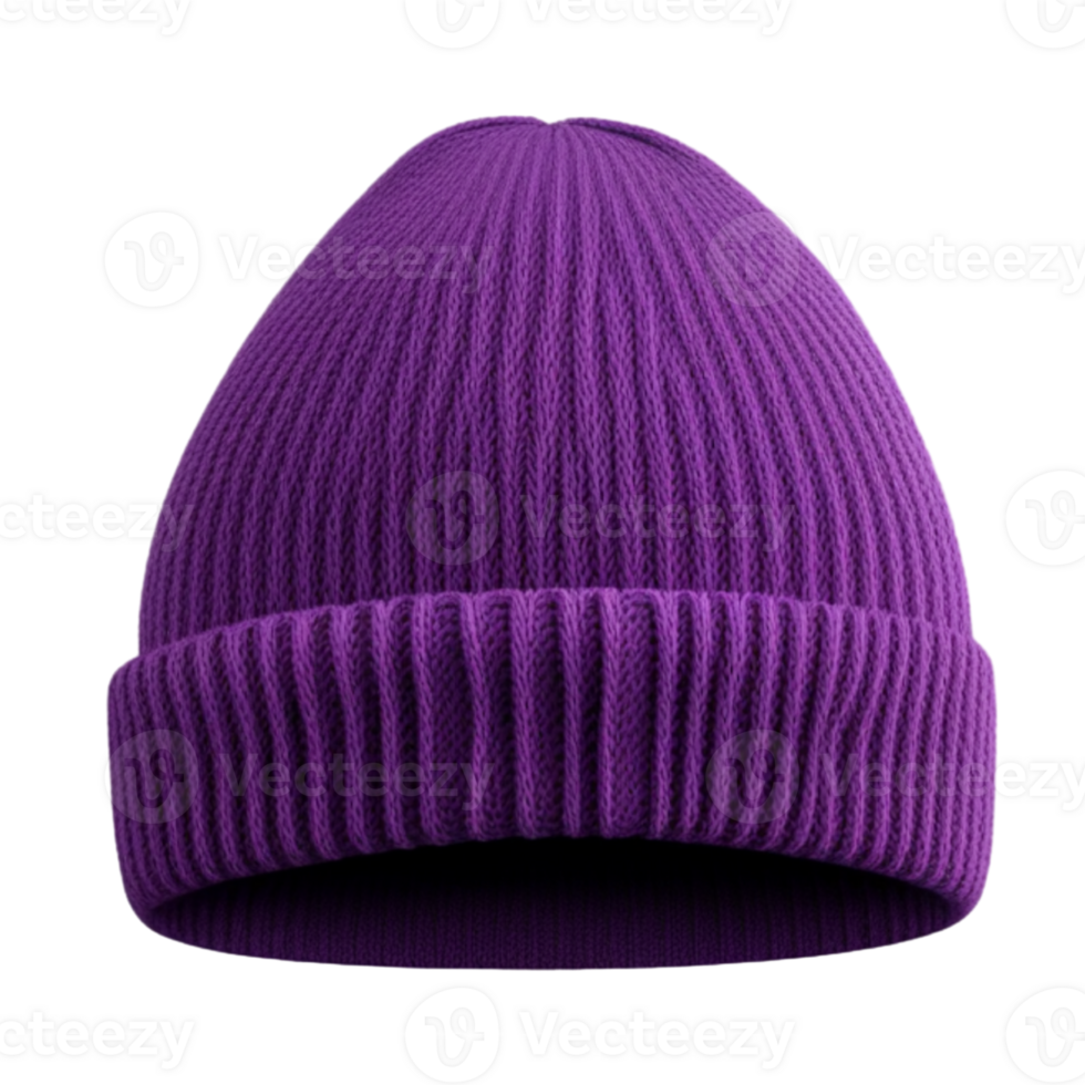 AI generated Purple Wool Hat Isolated on Transparent Background png