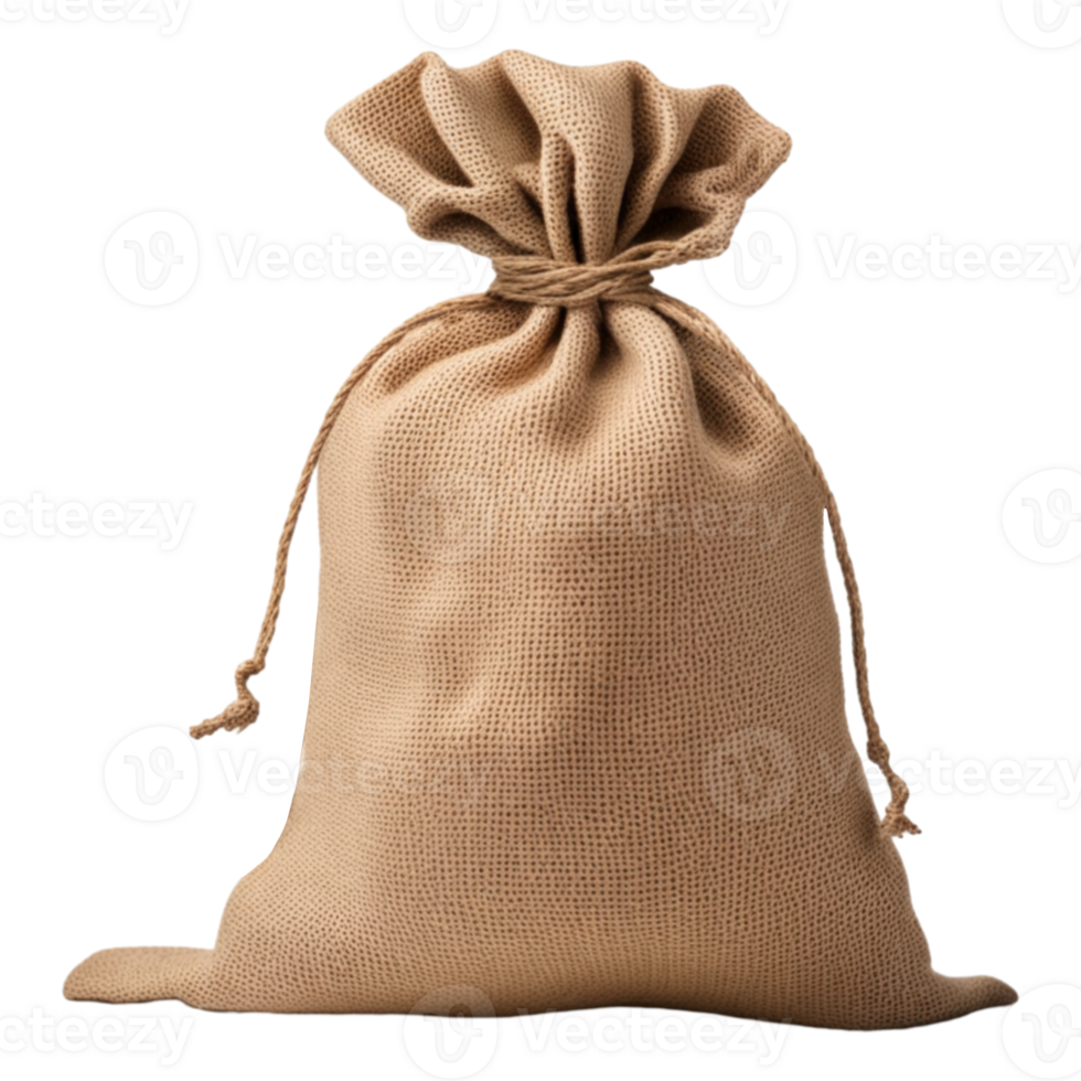 AI generated Burlap Sack Isolated on Transparent Background png