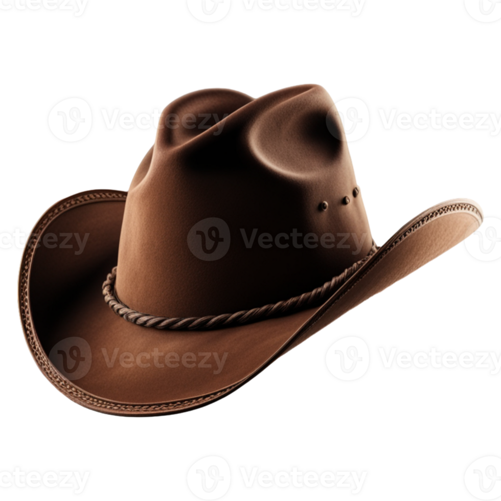 AI generated Brown Cowboy Hat Isolated on Transparent Background png