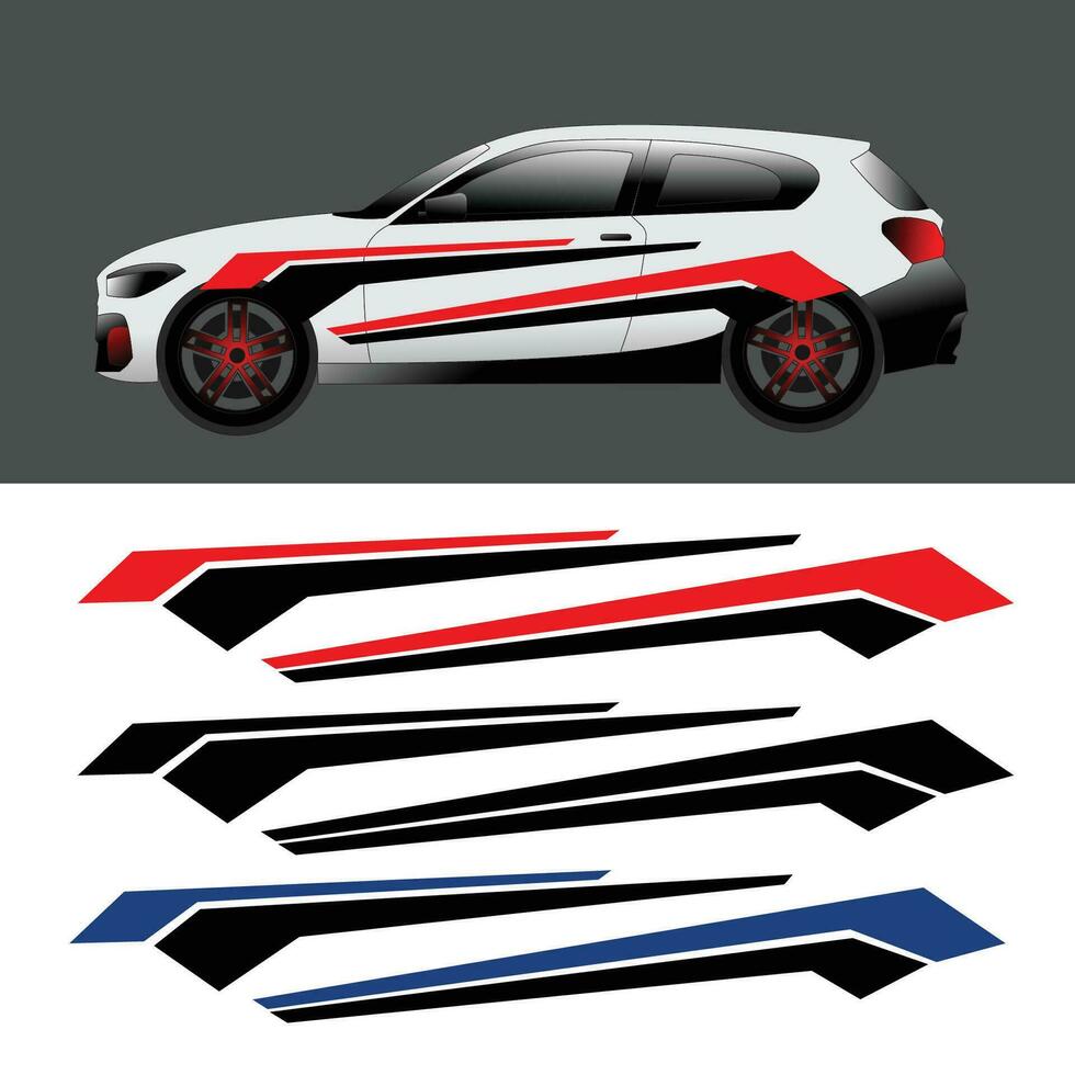 car wrap sticker design vector. car body stickers 34927220 Vector Art