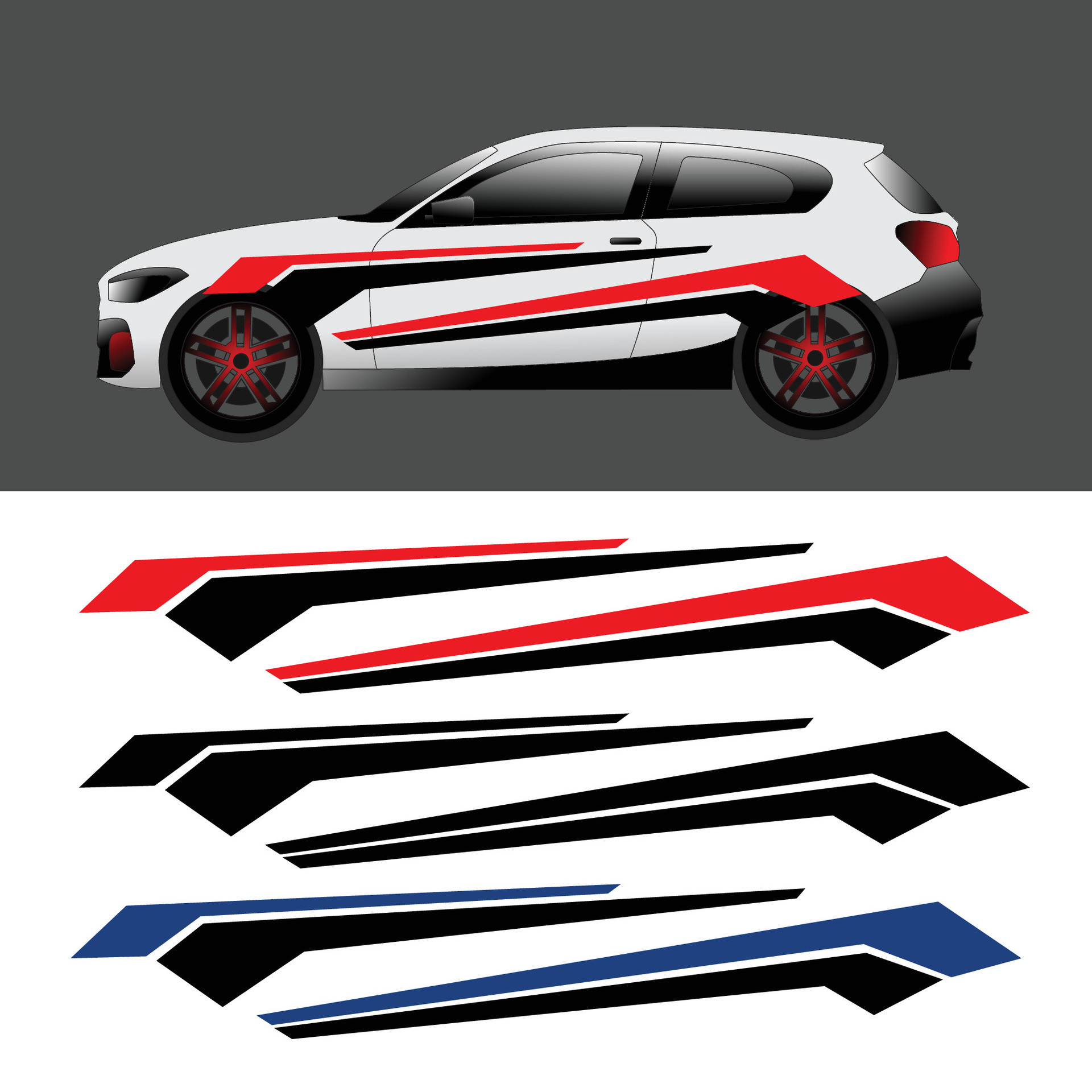car wrap sticker design vector. car body stickers 34927220 Vector Art
