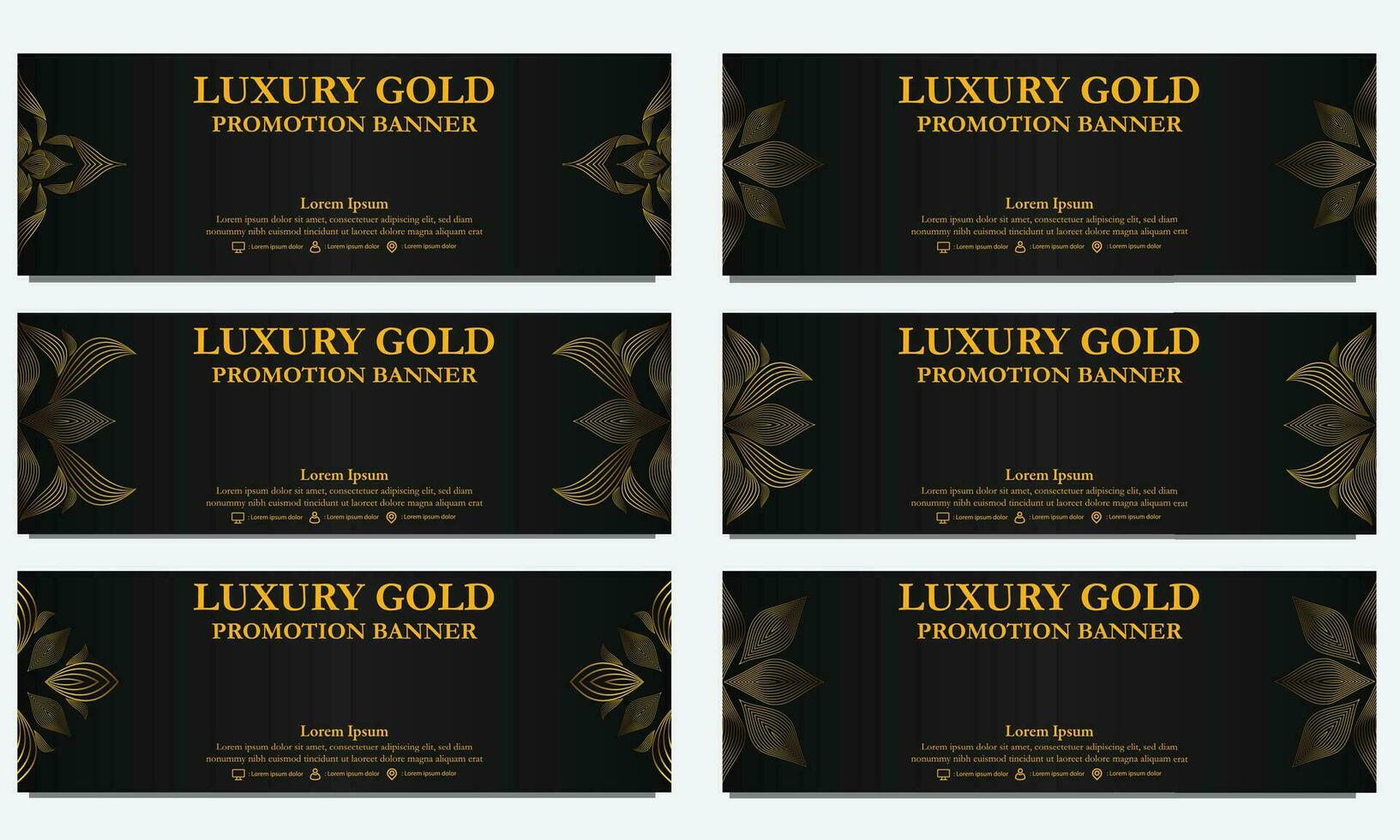 golden floral  horizontal banner template. Suitable for web banner, banner and internet ads vector