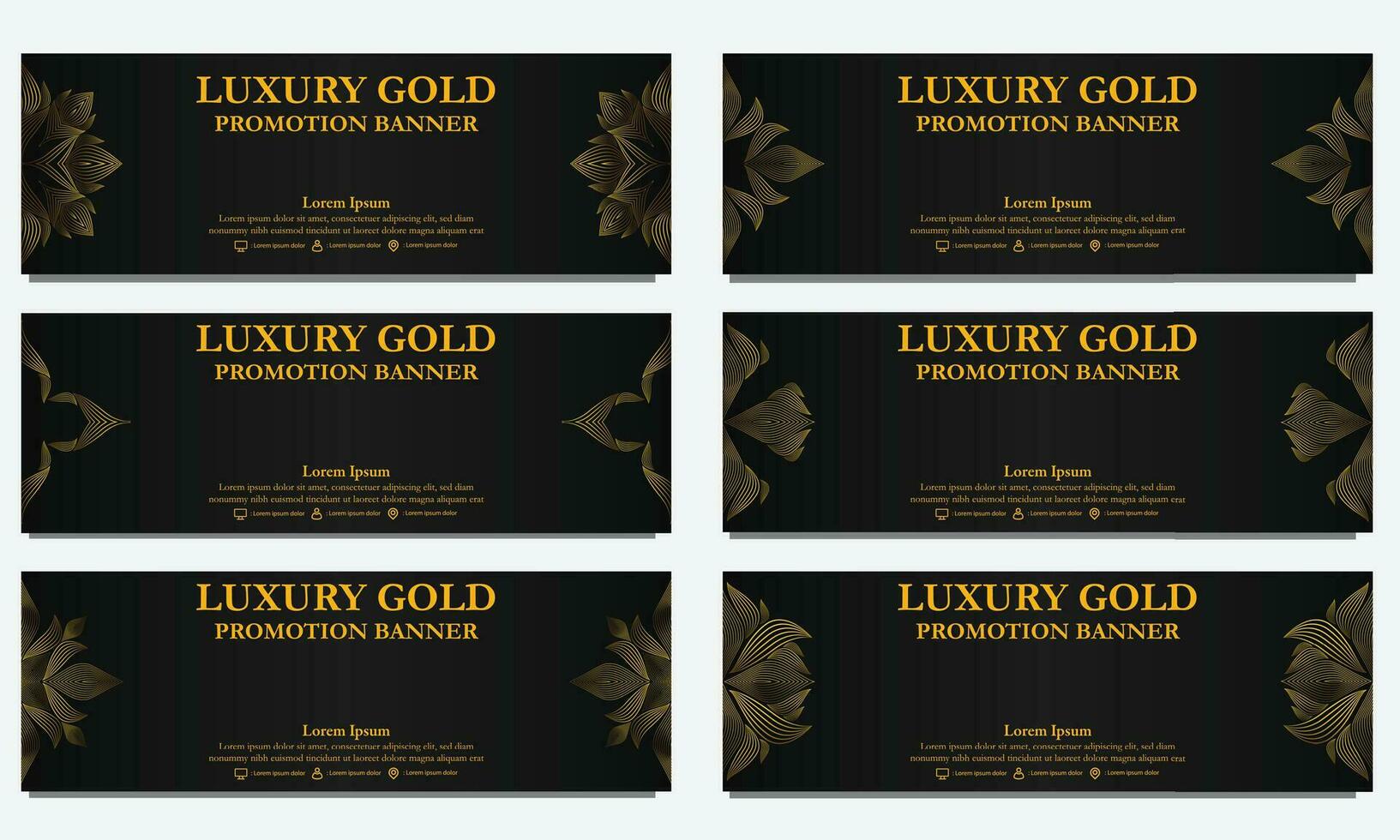 golden floral  horizontal banner template. Suitable for web banner, banner and internet ads vector