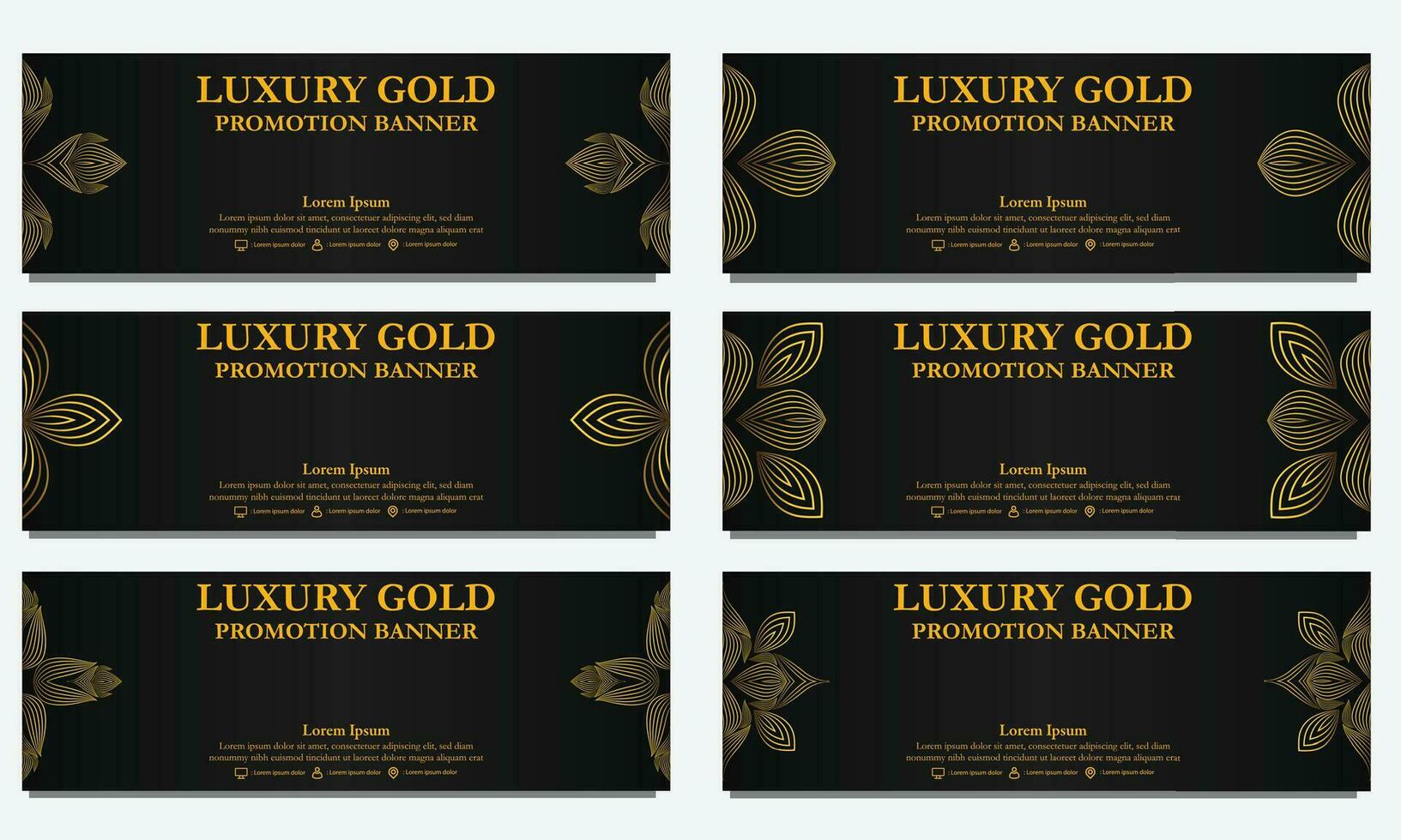 golden floral  horizontal banner template. Suitable for web banner, banner and internet ads vector