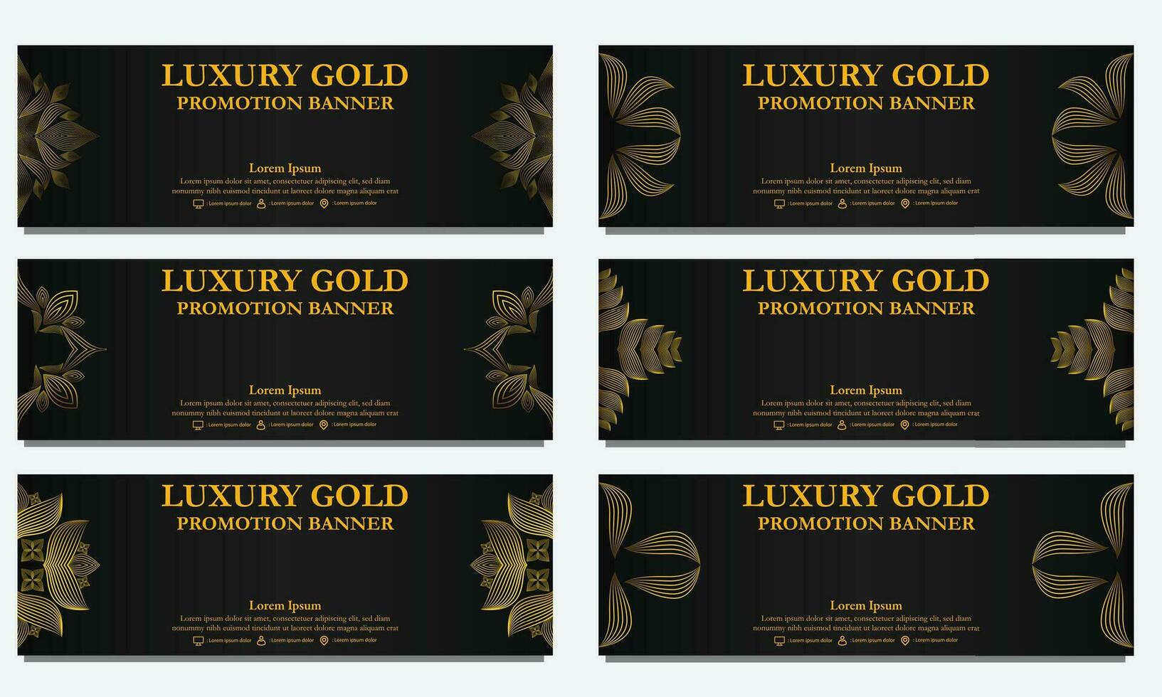 golden floral  horizontal banner template. Suitable for web banner, banner and internet ads vector