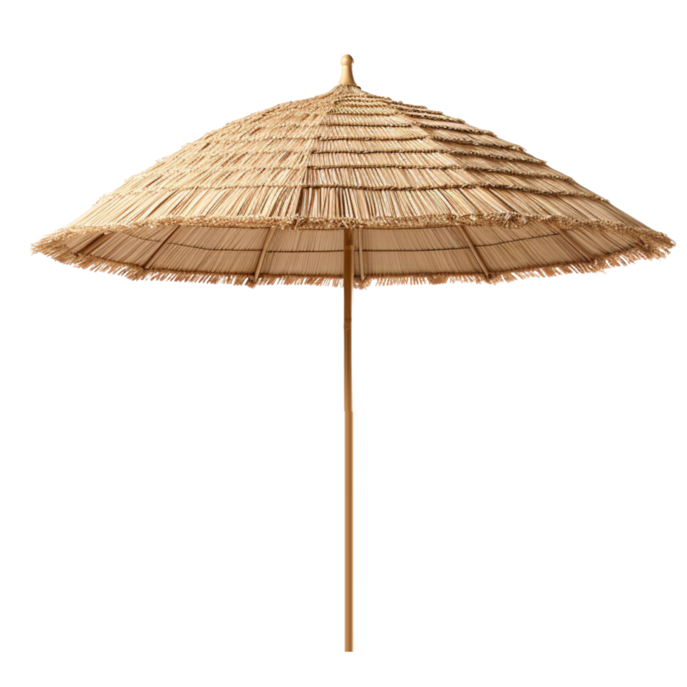 AI generated Straw beach umbrella clip art png