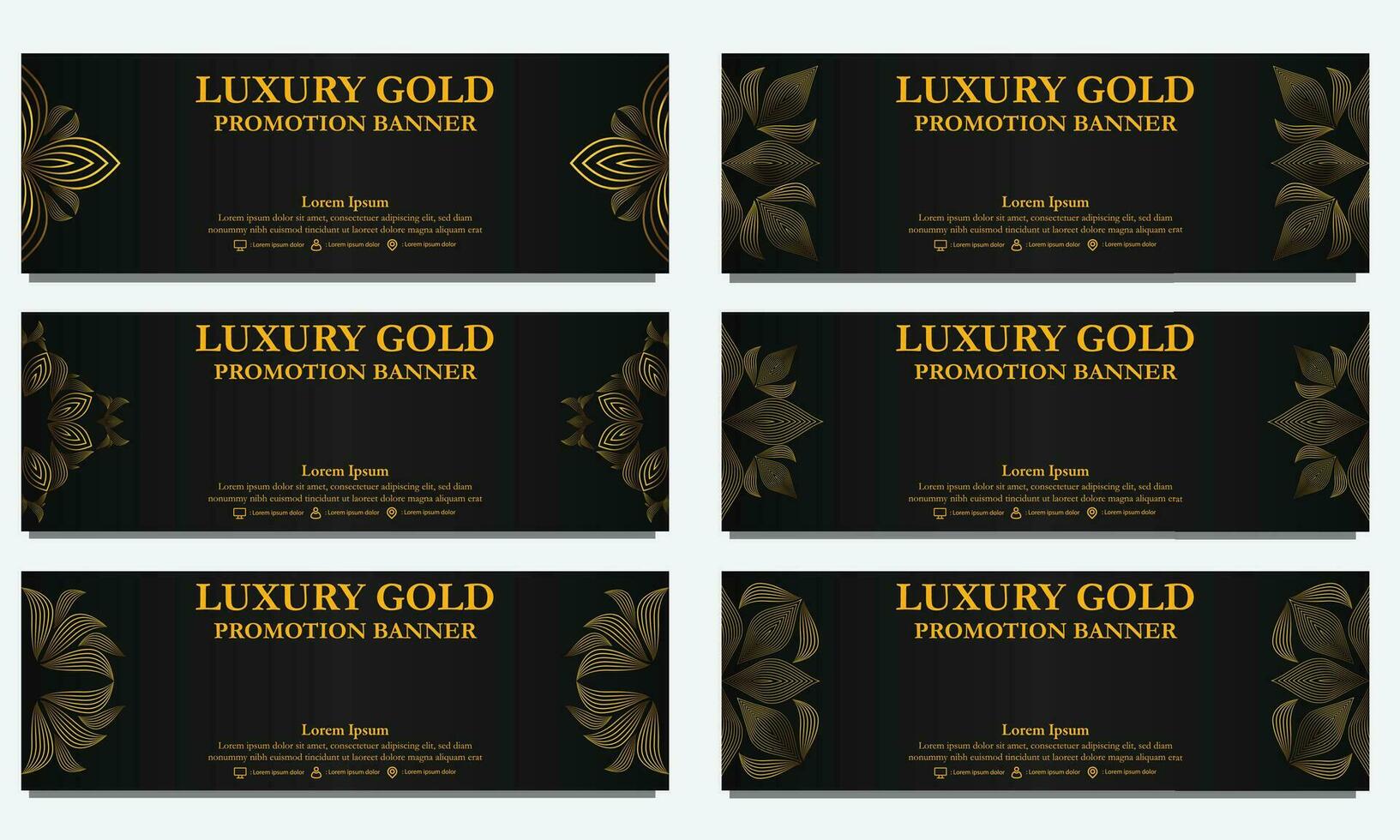 golden floral  horizontal banner template. Suitable for web banner, banner and internet ads vector