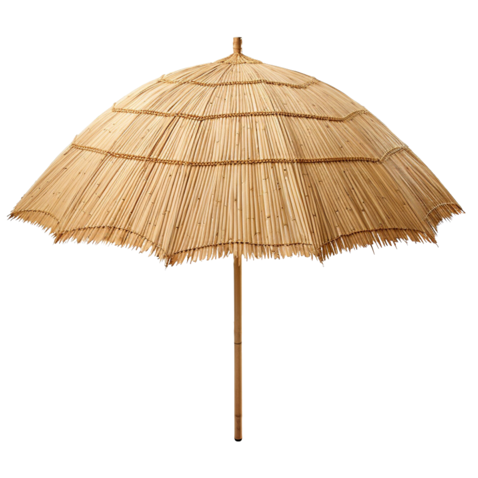 AI generated Straw beach umbrella clip art png