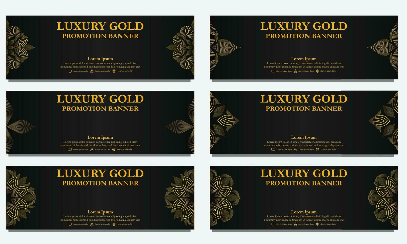 golden floral  horizontal banner template. Suitable for web banner, banner and internet ads vector