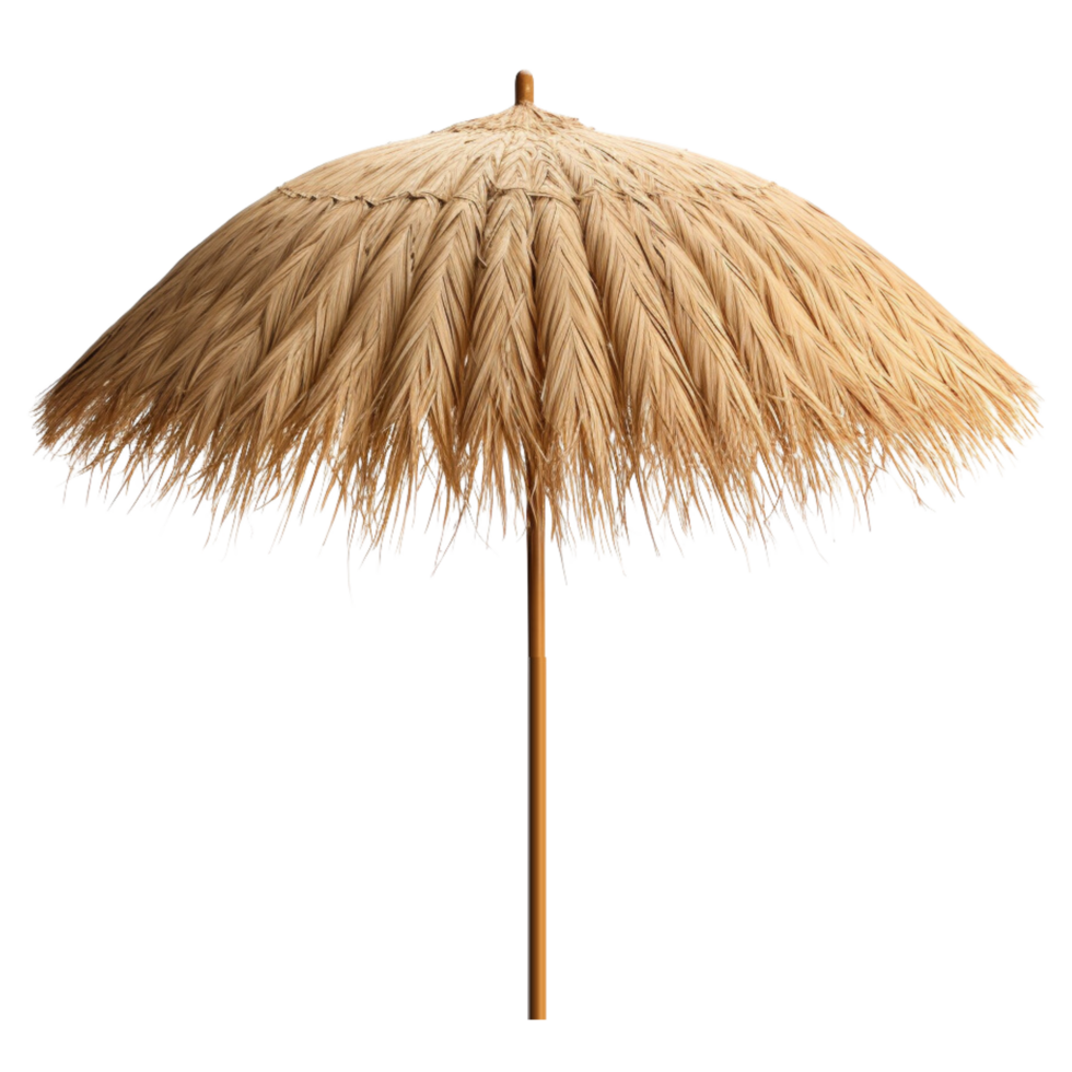 AI generated Straw beach umbrella clip art png