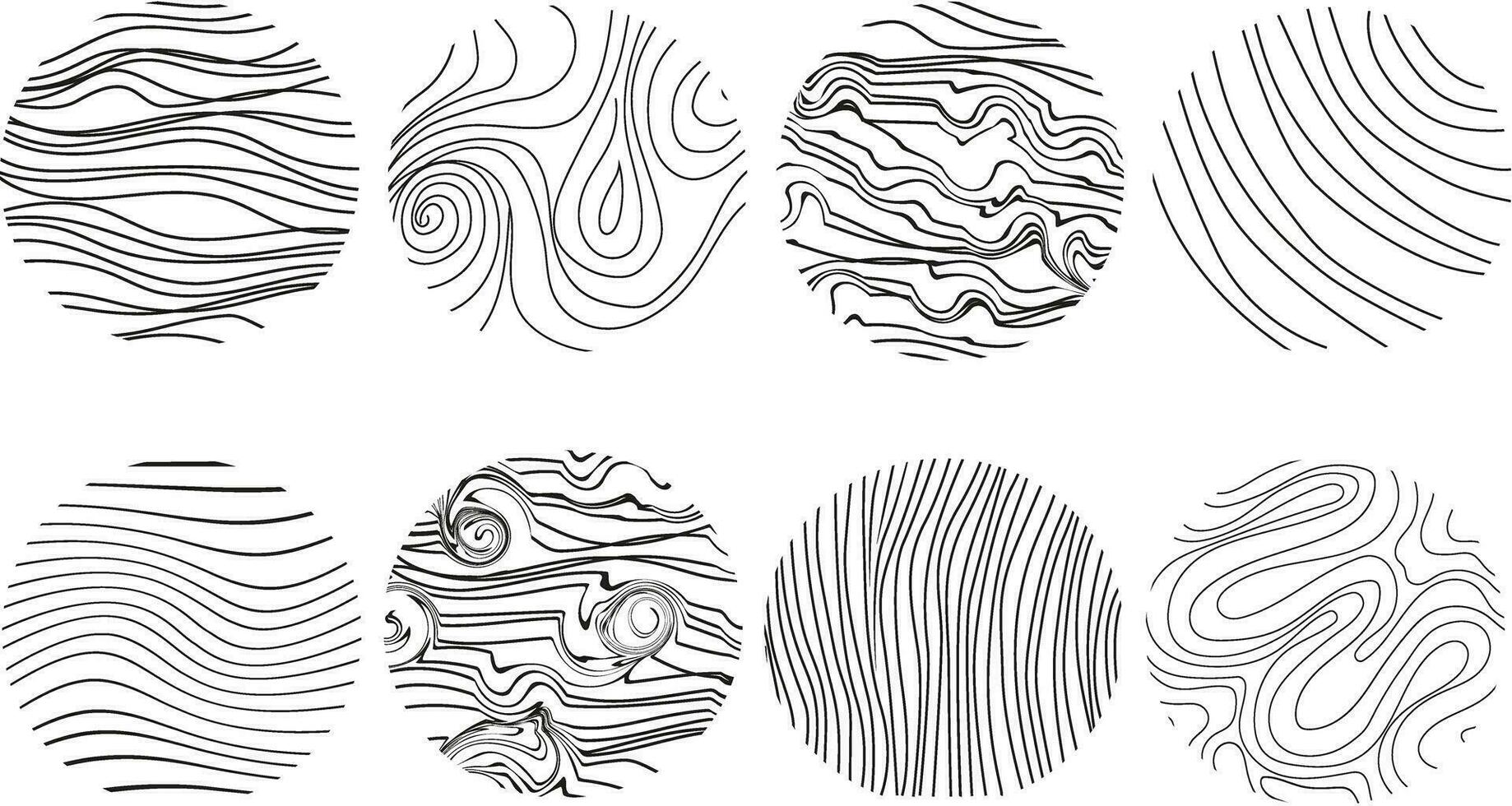 Abstract growth rings of a tree.Line design of a wooden stump. vector