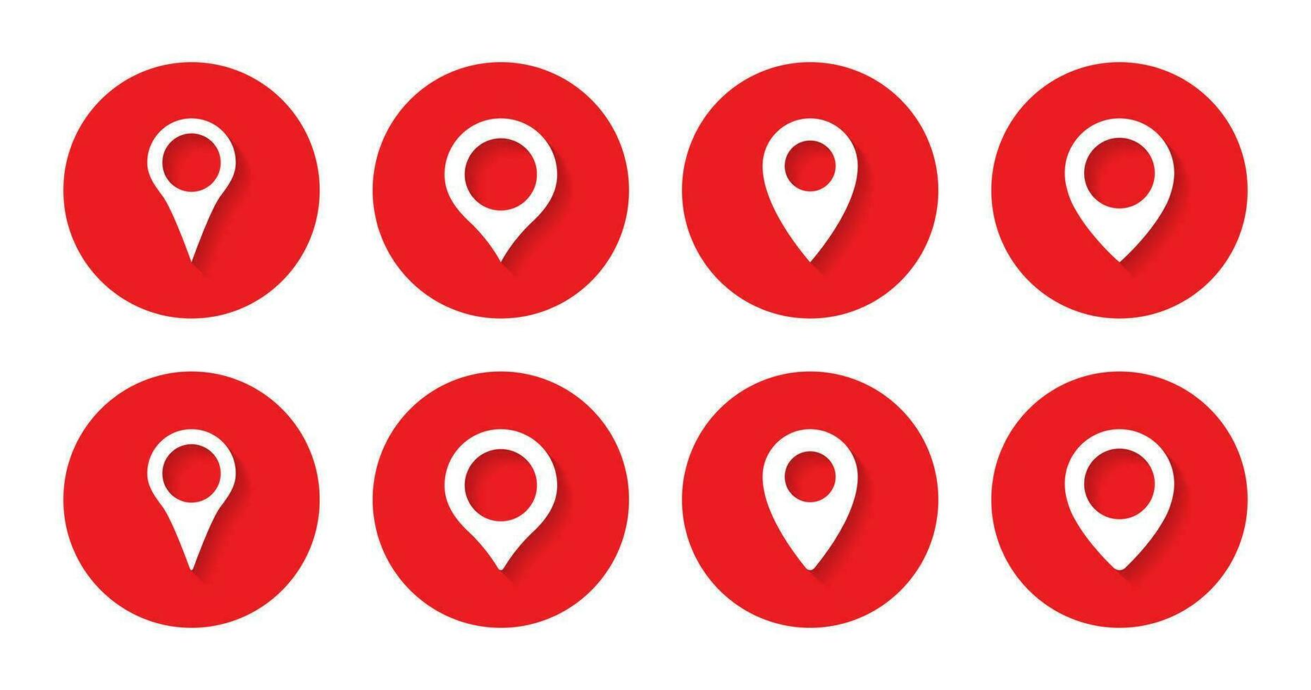 Location marker icon vector in red circle. Navigation pin symbol