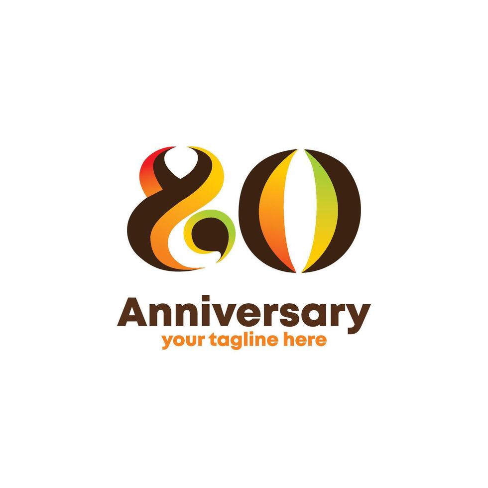 Number 80 logo icon design, 80th birthday logo number, anniversary 80 vector