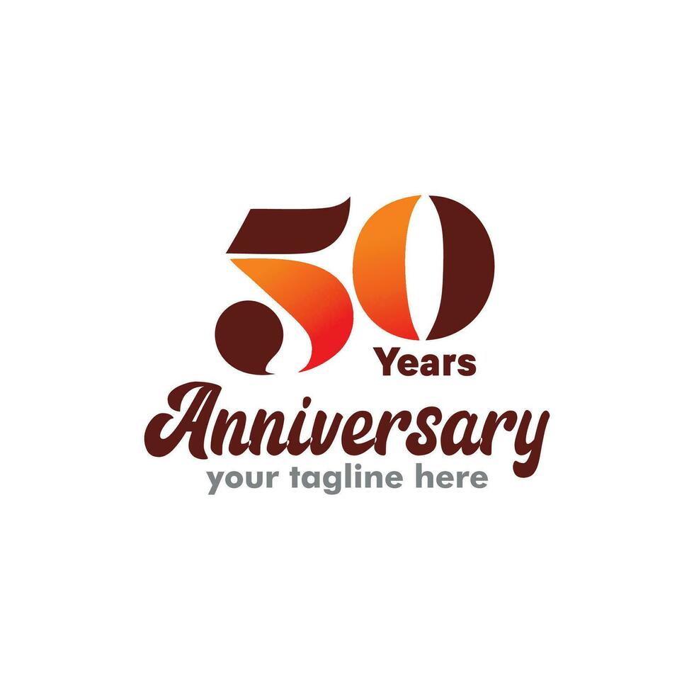 50 años aniversario, 50 aniversario emblema en cumpleaños concepto modelo diseño vector