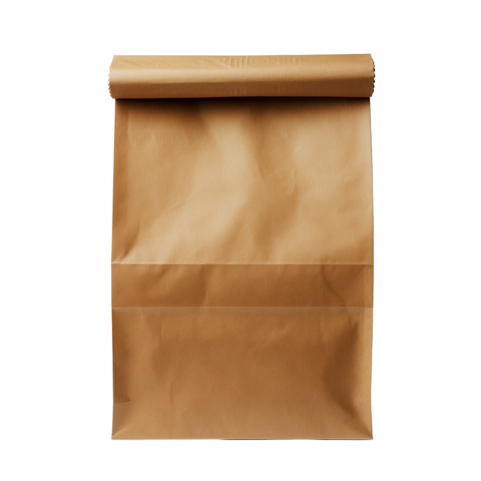 AI generated Brown paper lunch bag clip art png